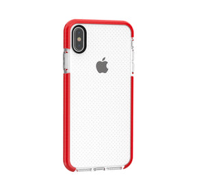 Iphone Xs Max Clear TPU case with border Red