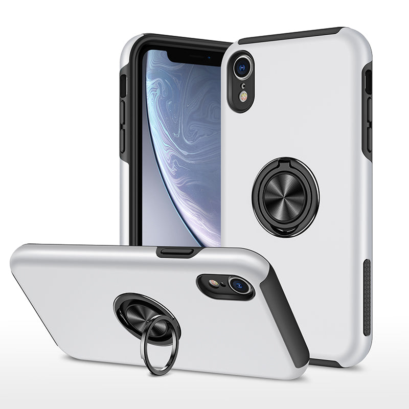 Iphone XR Round Ring Case Silver