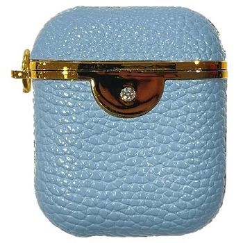 Airpod 1/2 Leather Design Case Light Blue