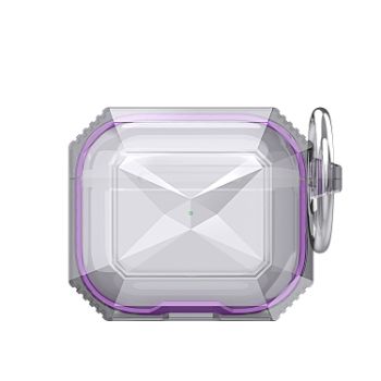 Airpod Pro Tough Case Clear with Purple Border