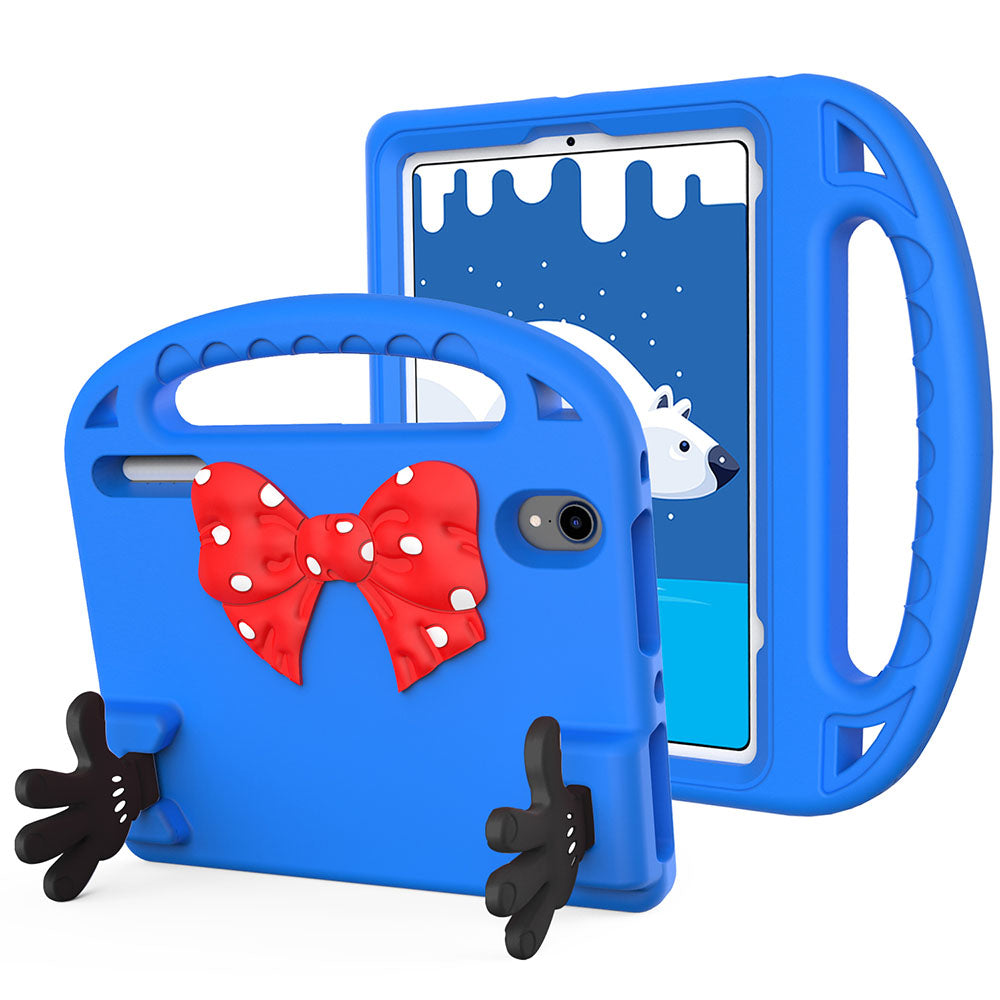 Apple Ipad Mini6 Handle Case with Bow and Hands as Kickstand Blue