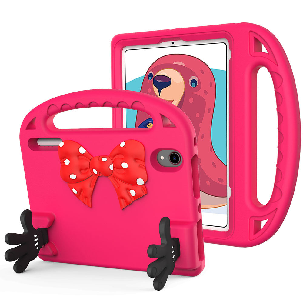 Apple Ipad Mini6 Handle Case with Bow and Hands as Kickstand Baby Pink
