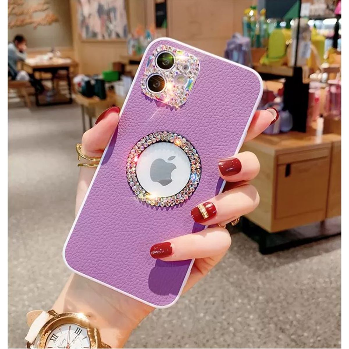 Iphone 13Pro (6.1Inch) Logo Diamond Matt Solid Case Purple