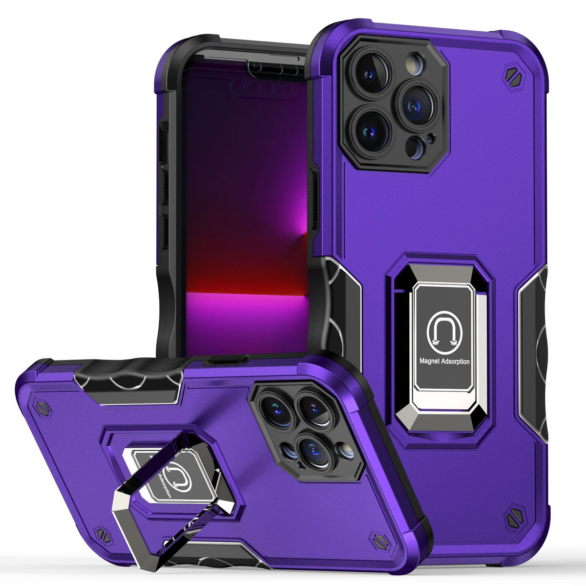Iphone 11 (6.1Inch) Metal Magnetic Ring Case Purple