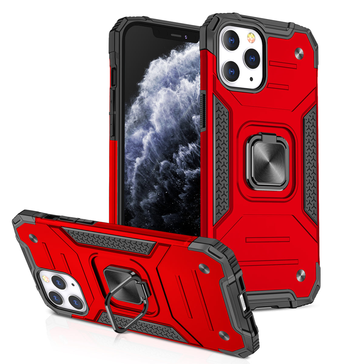 Iphone 14Pro Square Ring Case Red