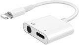 Dual Connector Lightning to 3.5MM headset White