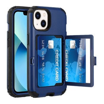 Iphone 12Pro Max (6.5 Inch) Window Card Case with Mirror Blue