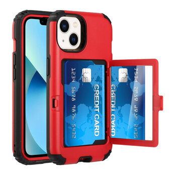Iphone 12Pro Max (6.5 Inch) Window Card Case with Mirror Red
