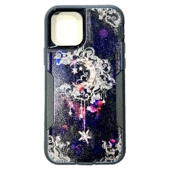 Iphone 12Pro Max ( 6.7 Inch) Tough Case with Design Flowers on Black